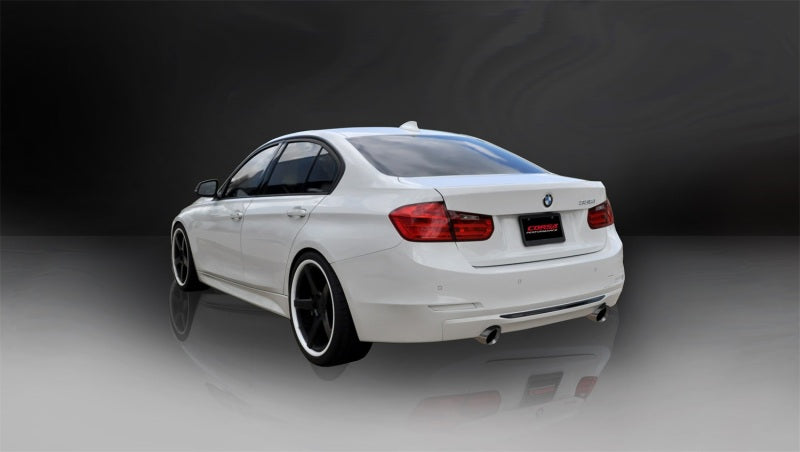 Corsa 12-14 BMW 335i Sedan AWD F30 3in Polished Touring Dual Rear Single 3.5in Tip Cat-Back - Burkken Auto Parts