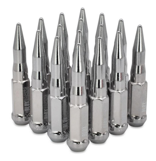 BLOX Racing Spike Forged Lug Nuts - Chrome 12 x 1.50mm - Set of 16 - Burkken Auto Parts