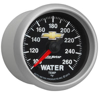AutoMeter Gauge Water Temp 2-1/16in. 100-260 Deg. F Digital Stepper Motor Chevy Gold Bowtie - Burkken Auto Parts
