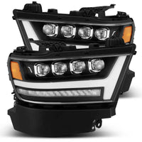 AlphaRex 19-20 Ram 1500HD NOVA LED Proj Headlight Plank Style Matte Blk w/Activ Light/Seq Signal/DRL - Burkken Auto Parts
