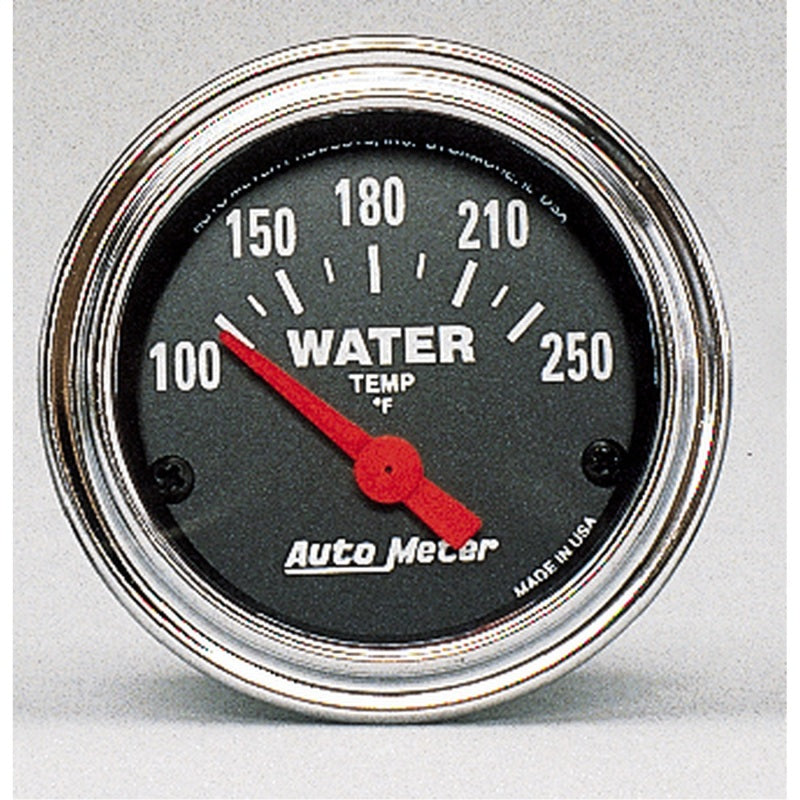 Autometer Traditional Chrome 52mm 100-250 Deg F Short Sweep Electricall Water Temperataure Gauge - Burkken Auto Parts
