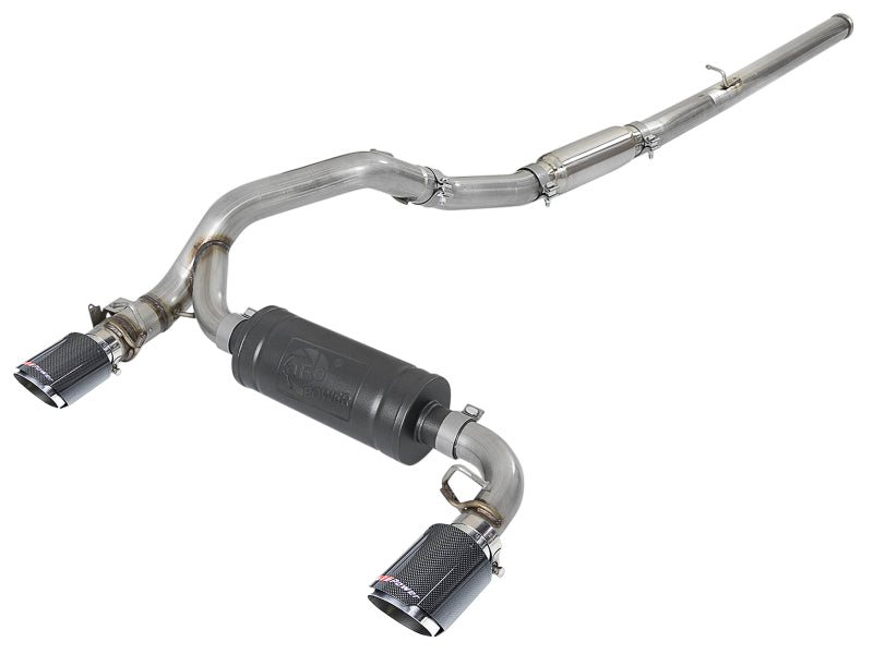 aFe Takeda 3in 304 SS Cat-Back Exhaust System w/ Carbon Fiber Tips 16-18 Ford Focus RS I4-2.3L (t) - Burkken Auto Parts