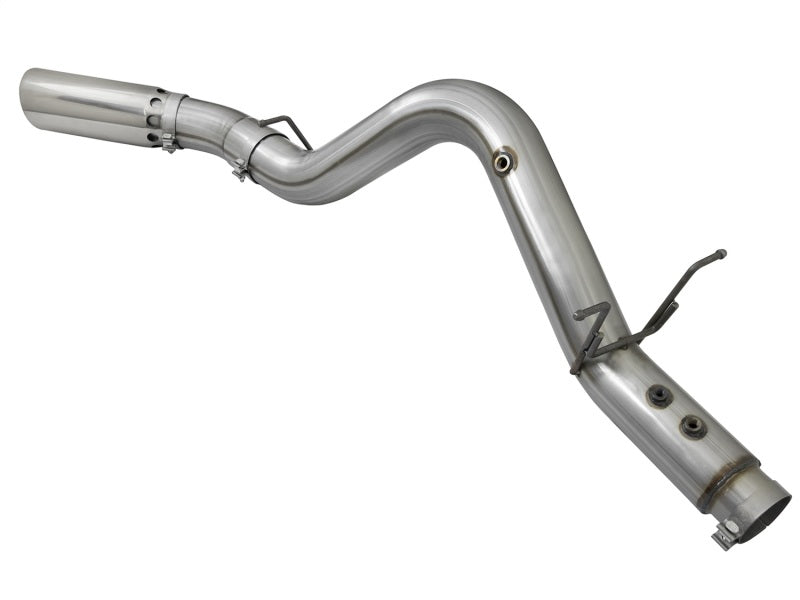 aFe LARGE BORE HD 5in 409-SS DPF-Back Exhaust w/Polished Tip 2017 GM Duramax V8-6.6L (td) L5P - Burkken Auto Parts