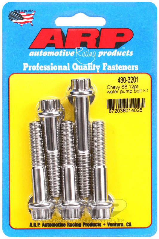 ARP SB/BB Chevy Short Water Pump SS 12pt Bolt Kit - Burkken Auto Parts