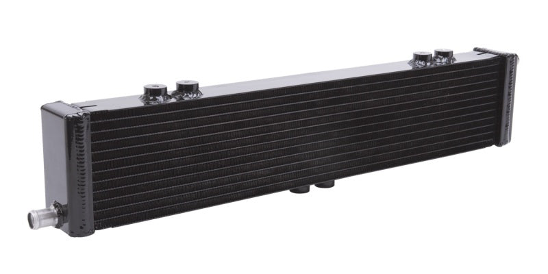 Edelbrock Heat Exchanger Single Pass Dual Row 22 000 Btu/Hr 26 5In W X 5In H X 2 62In D Black - Burkken Auto Parts