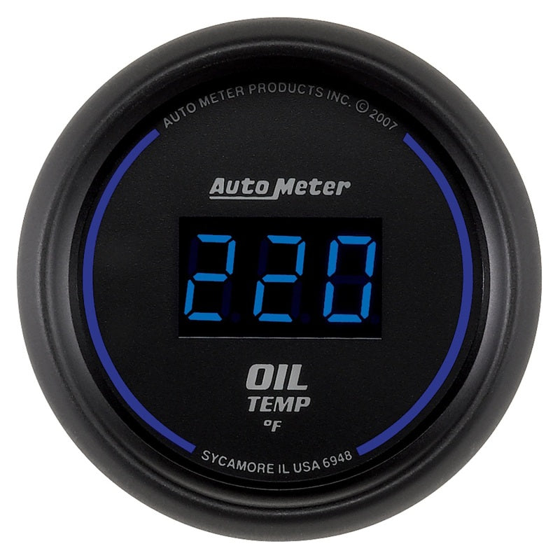 Autometer Cobalt Digital 52.4mm 0-340 deg F Oil Temperature Gauge - Burkken Auto Parts
