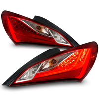 ANZO 2010-2013 Hyundai Genesis LED Taillights Red/Clear - Burkken Auto Parts