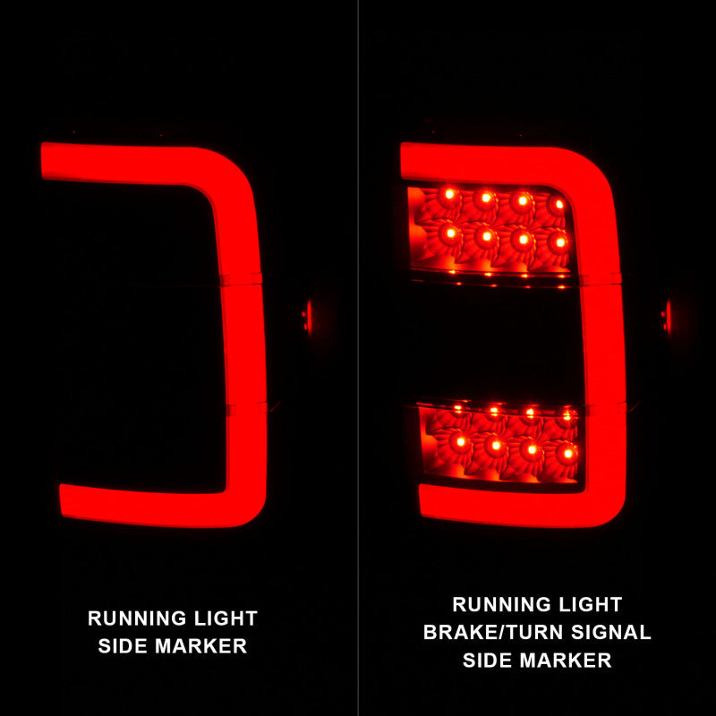ANZO 01-11 Ford Ranger LED Taillights - Black Housing w/ Smoke Lens & Light Bar - Burkken Auto Parts