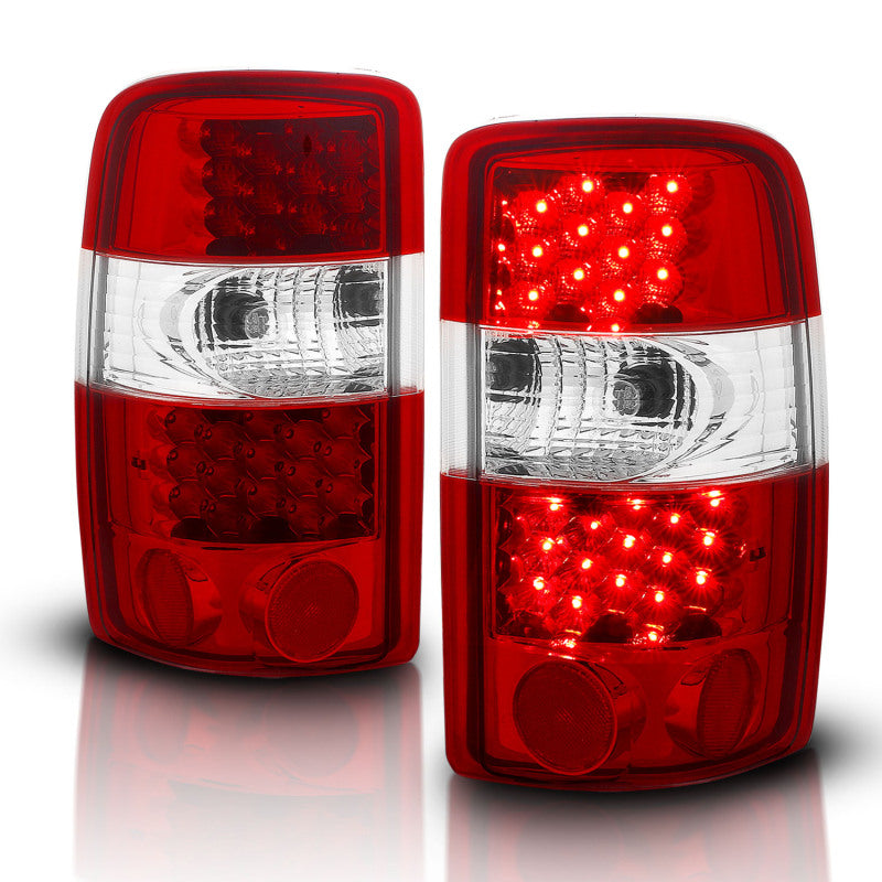 ANZO 2000-2006 Chevrolet Suburban LED Taillights Red/Clear - Burkken Auto Parts