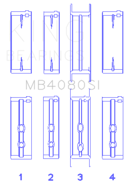 King Engine Bearings GMC 2.8L/3.4L V6 173Ci/207Ci (Size +0.25mm) Main Bearing Set
