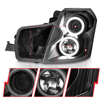 ANZO 2003-2007 Cadillac CTS Projector Headlights w/ Halo Black (CCFL) - Burkken Auto Parts