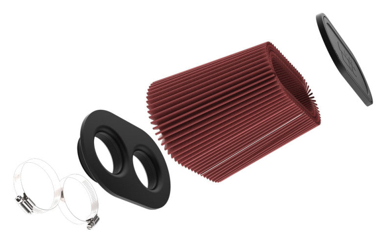 K&N Universal Clamp-On Air Filter 3in Dual Flange 9in x 6in Base 7.5in x 3.688in Top 7.5in Height - Burkken Auto Parts