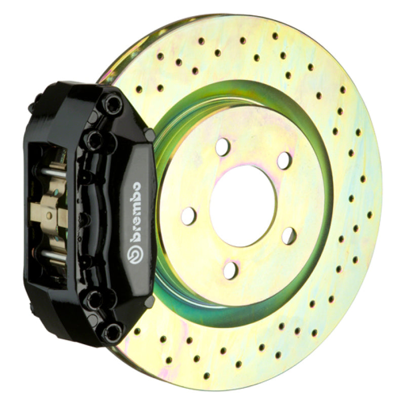 Brembo 92-98 318i/325i (Excl. xDrive) Front GT BBK 4 Piston Cast 2pc 320x28 1pc Rotor Drilled-Black - Burkken Auto Parts