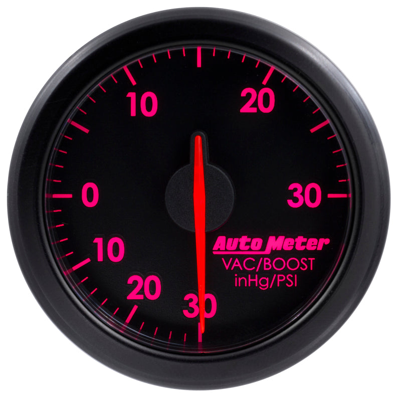 Autometer Airdrive 2-1/6in Boost/Vac Gauge 30in HG/30 PSI - Black - Burkken Auto Parts