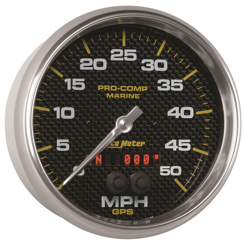 Autometer Speedometer Gauge 5 inch 50MPH GPS Marine Carbon Fiber - Burkken Auto Parts