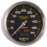 Autometer Speedometer Gauge 5 inch 50MPH GPS Marine Carbon Fiber - Burkken Auto Parts