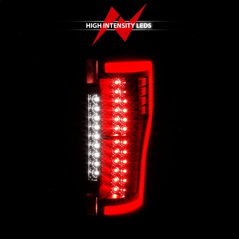 ANZO 2017+ Ford F-250 LED Taillights - Black/Clear - Burkken Auto Parts