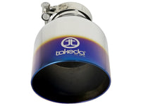 aFe Takeda 304 Stainless Steel Clamp-On Exhaust Tip 2.5in. Inlet / 4.5in. Outlet - Blue Flame - Burkken Auto Parts