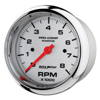 Autometer Marine Chrome Ultra-Lite 3-3/8in 8k RPM Tachometer Gauge - Burkken Auto Parts