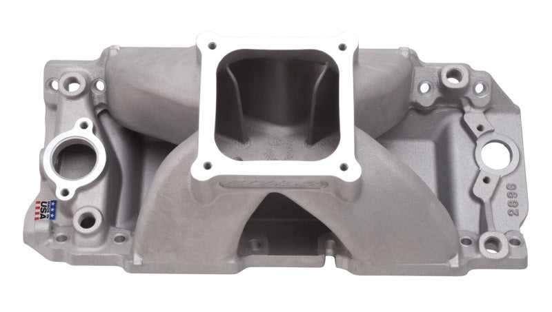 Edelbrock Manifold BBC Short Deck Super Victor 565 Conventional Rect Port Heads - Burkken Auto Parts