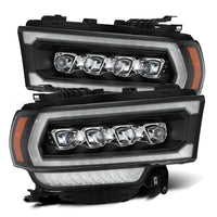 AlphaRex 19-21 Ram 2500 NOVA LED Proj Headlights Plank Style Black w/Activ Light/Seq Signal/DRL - Burkken Auto Parts