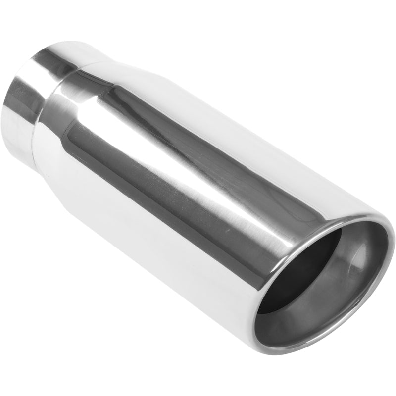 MagnaFlow Tip Stainless Double Wall Round Single Outlet Polished 5in DIA 4in Inlet 13in Length - Burkken Auto Parts