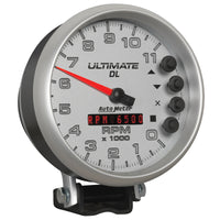 Autometer 5 inch Ultimate DL Playback Tachometer 11000 RPM - Silver - Burkken Auto Parts