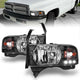ANZO 1994-2001 Dodge Ram Crystal Headlights Black w/ LED - Burkken Auto Parts