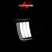 ANZO 05-09 Ford Mustang (w/Factory Halogen HL Only) Projector Headlights w/Light Bar Black Housing - Burkken Auto Parts