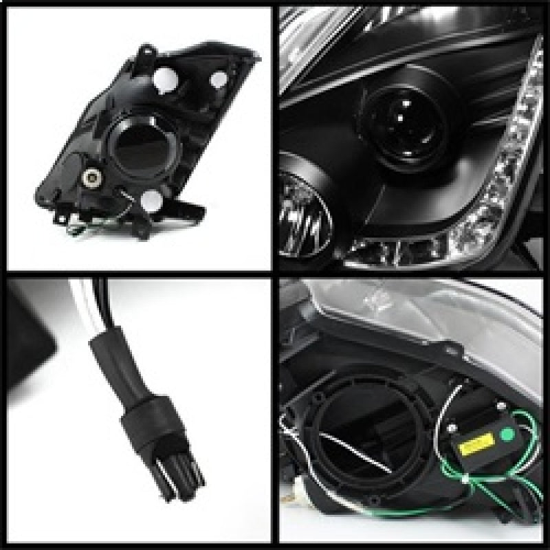 Spyder Nissan 350Z 03-05 Projector Headlights Halogen Model Only - DRL Black PRO-YD-N350Z02-DRL-BK - Burkken Auto Parts