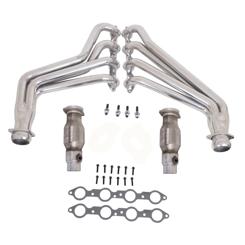 BBK 10-15 Camaro LS3 L99 Long Tube Exhaust Headers With Converters - 1-3/4 Silver Ceramic - Burkken Auto Parts