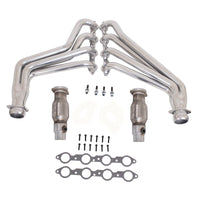 BBK 10-15 Camaro LS3 L99 Long Tube Exhaust Headers With Converters - 1-3/4 Silver Ceramic - Burkken Auto Parts