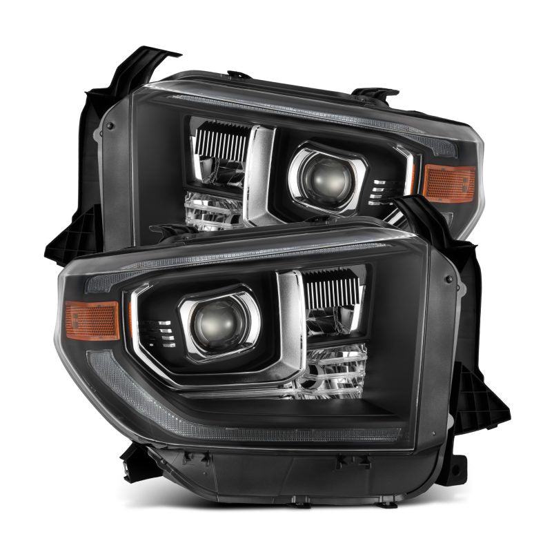 AlphaRex 14-21 Toyota Tundra PRO-Series Projector Headlights Black w/Seq. Sig. + DRL - Burkken Auto Parts