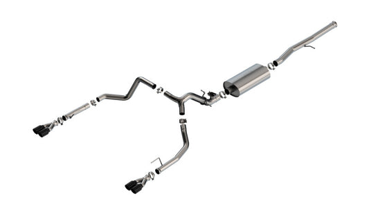 Borla 2024 Chevy Silverado 1500 6.2L V8 Touring Catback Exhaust w/ Simulator - Black Chrome - Burkken Auto Parts