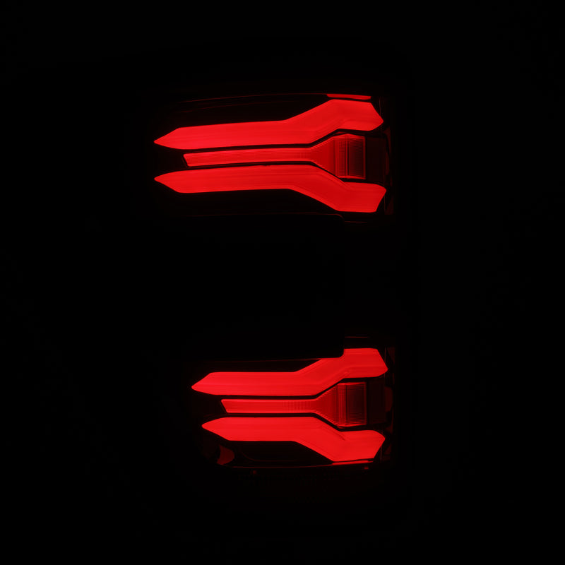 AlphaRex 21-23 Ford F-150 LUXX LED Taillights - Black Red w/ BLIS - Burkken Auto Parts