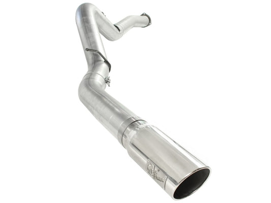 aFe ATLAS 5in DPF-Back Alum Steel Exhaust System Polished Tip GM Diesel Trucks 7.5-10 V8-6.6L td LMM - Burkken Auto Parts