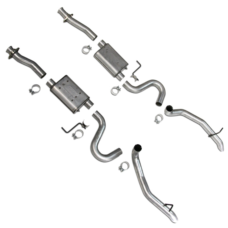 BBK 87-93 Mustang GT Cat Back Kit Varitune Mufflers - Aluminized turn downs - Burkken Auto Parts