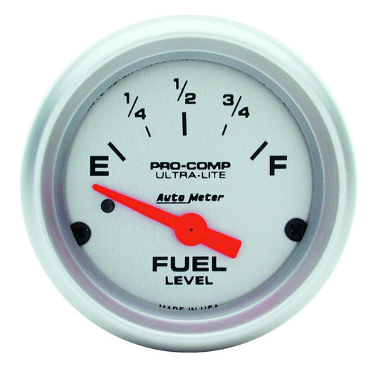 Autometer Ultra-Lite 52mm 0 OHMS Empty/90 OHMS Full Short Sweep Electronic Fuel Level Gauge - Burkken Auto Parts
