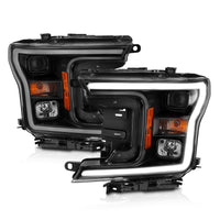 ANZO 2018-2019 Ford F-150 Projector Plank Style H.L. Black Amber (Without Switchback) - Burkken Auto Parts
