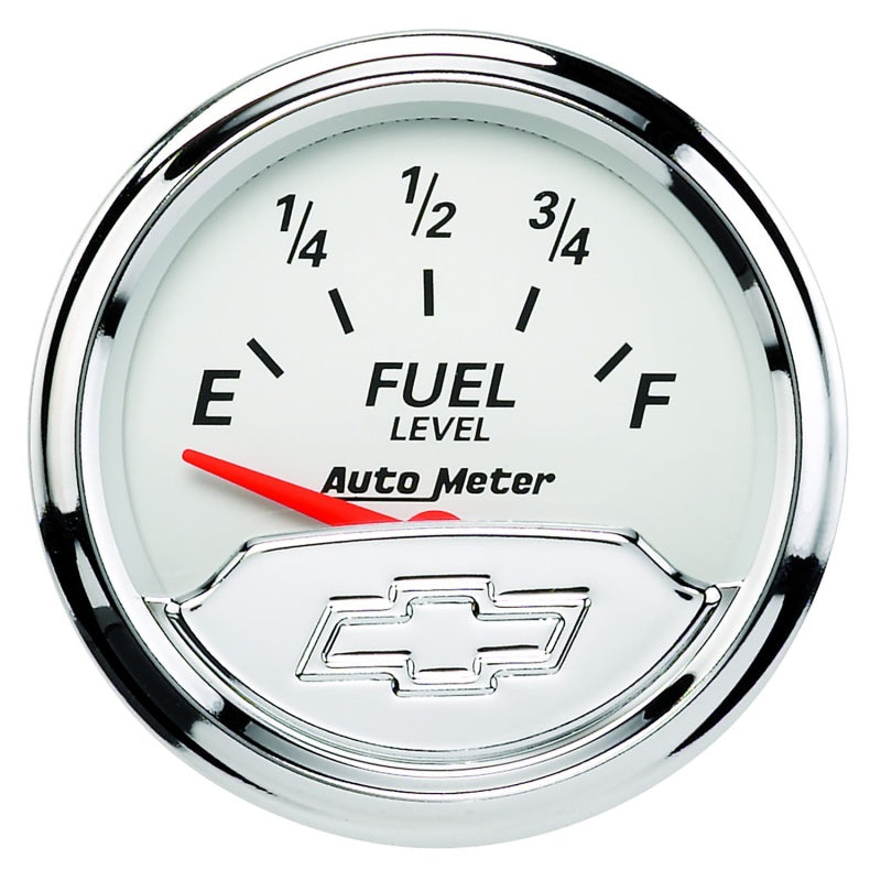 AutoMeter Gauge Fuel Level 2-1/16in. 240 Ohm(e) to 33 Ohm(f) Elec Chevrolet Heritage Bowtie - Burkken Auto Parts
