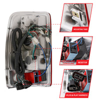 ANZO 2000-2006 Chevrolet Suburban LED Taillights Red/Clear - Burkken Auto Parts