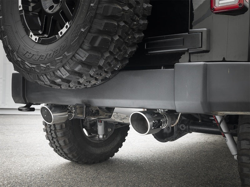 aFe Rebel Series 2.5in 409 SS Axle-Back Exhaust w/Polished Tips 07+ Jeep Wrangler (JK) V6 3.6L/3.8L - Burkken Auto Parts