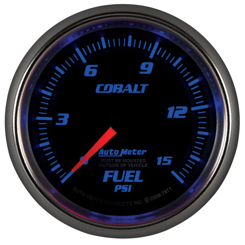 Autometer Cobalt 2-5/8in  Mechanical Fuel Pressure Gauge 0-15 PSI - Burkken Auto Parts