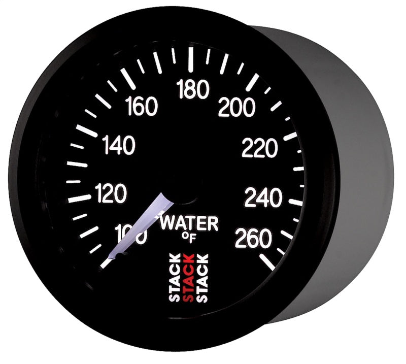 Autometer Stack 52mm 100-260 Deg F 1/8in NPTF Male Pro Stepper Motor Water Temp Gauge - Black - Burkken Auto Parts