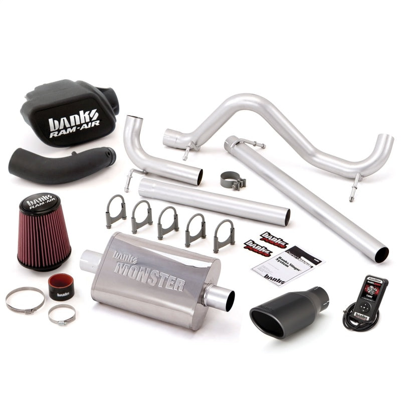Banks Power 07-11 Jeep 3.8L Wrangler - 4dr Stinger Sys w/ AutoMind - SS Single Exhaust w/ Black Tip - Burkken Auto Parts