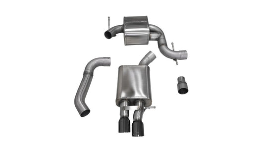 Corsa 06-10 Volkswagen GLI Mk5 Black Touring 3.0in Cat-Back Single Rear Exitn Black Pro-Series - Burkken Auto Parts