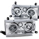 ANZO 1991-1994 Toyota Land Cruiser Crystal Headlights w/ Halo Chrome - Burkken Auto Parts