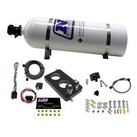 Nitrous Express 05-10 Ford Mustang 4.6L 3 Valve Nitrous Plate Kit (50-150HP) w/15lb Bottle - Burkken Auto Parts
