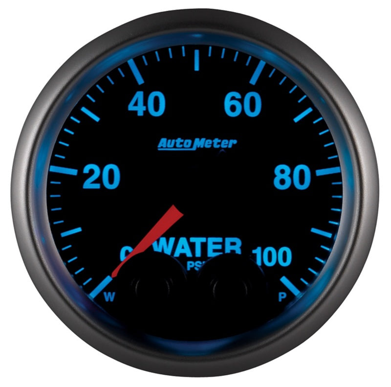 AutoMeter Gauge Water Press 2-1/16in. 100PSI Stepper Motor W/Peak & Warn Elite - Burkken Auto Parts