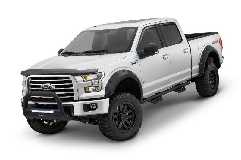 Lund 09-14 Ford F-150 (Ex Raptor) RX-Rivet Style Textured Elite Series Fender Flares - Black (4 Pc.) - Burkken Auto Parts